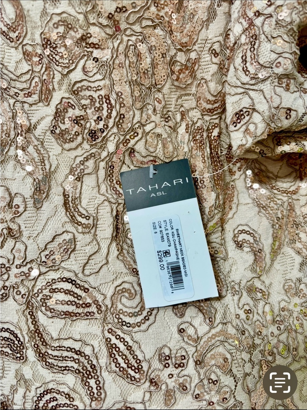 NWT Tahari ASL Embellished Sequin Midi Dress 8 - Picture 5 of 6